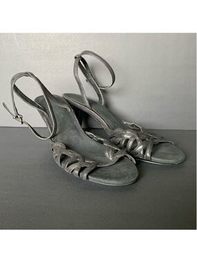 Aerosoles black strappy open toe heel sandals 8.5